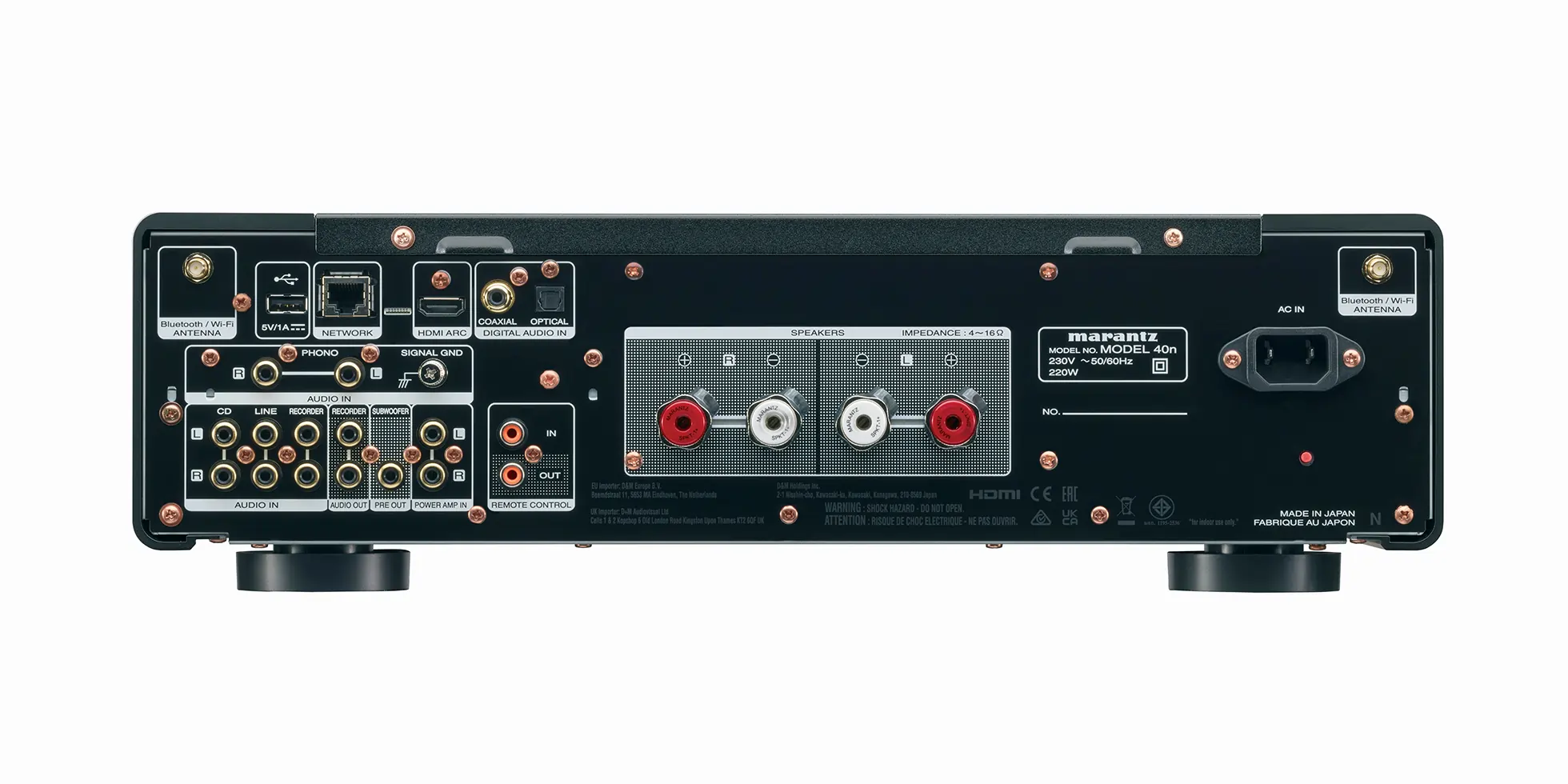 hifi preamplifier marantz model 40n rear view of the chassis 