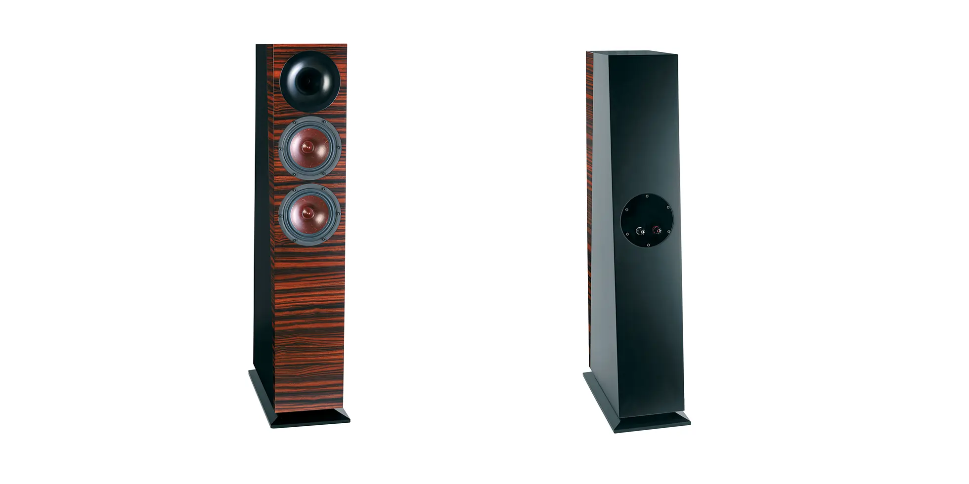 odeon audio tosca 2020 hifi speakers view from front and rear side by side