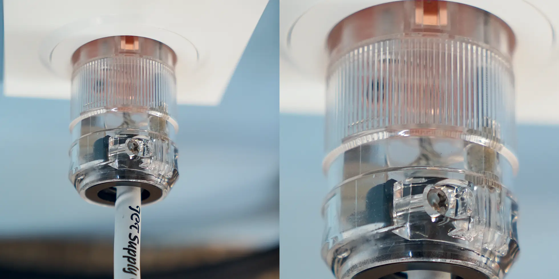 jct supply one cable close-up view plugged