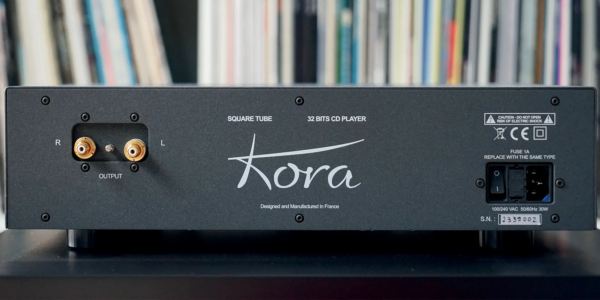 kora cd140 hifi cd player rear view of the chassis with the brand's logo