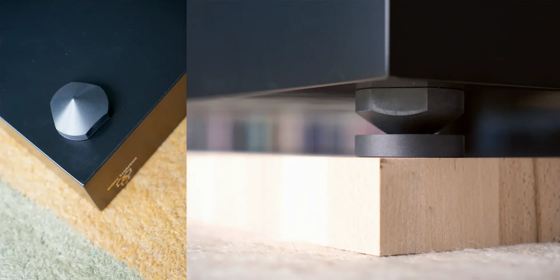 Graphite Audio Isolation Platform Classic 100 close-up plugged from below